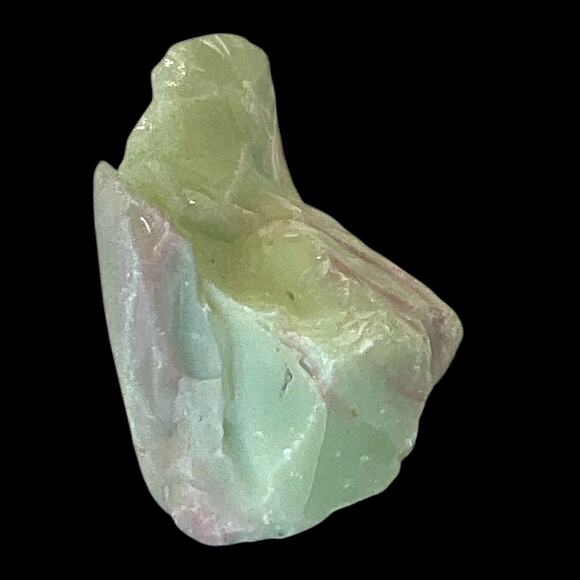 Lime Pink Swirl Art Glass Cullet Glowing Manganese Slag Glass #5GX35 - Picture 5 of 7